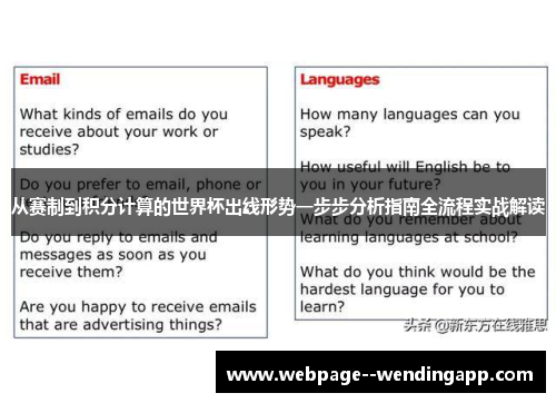 从赛制到积分计算的世界杯出线形势一步步分析指南全流程实战解读