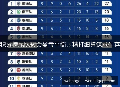 积分榜尾队转会盈亏平衡,精打细算谋求生存 积分榜尾队转会盈亏平衡,精打细算谋求生存